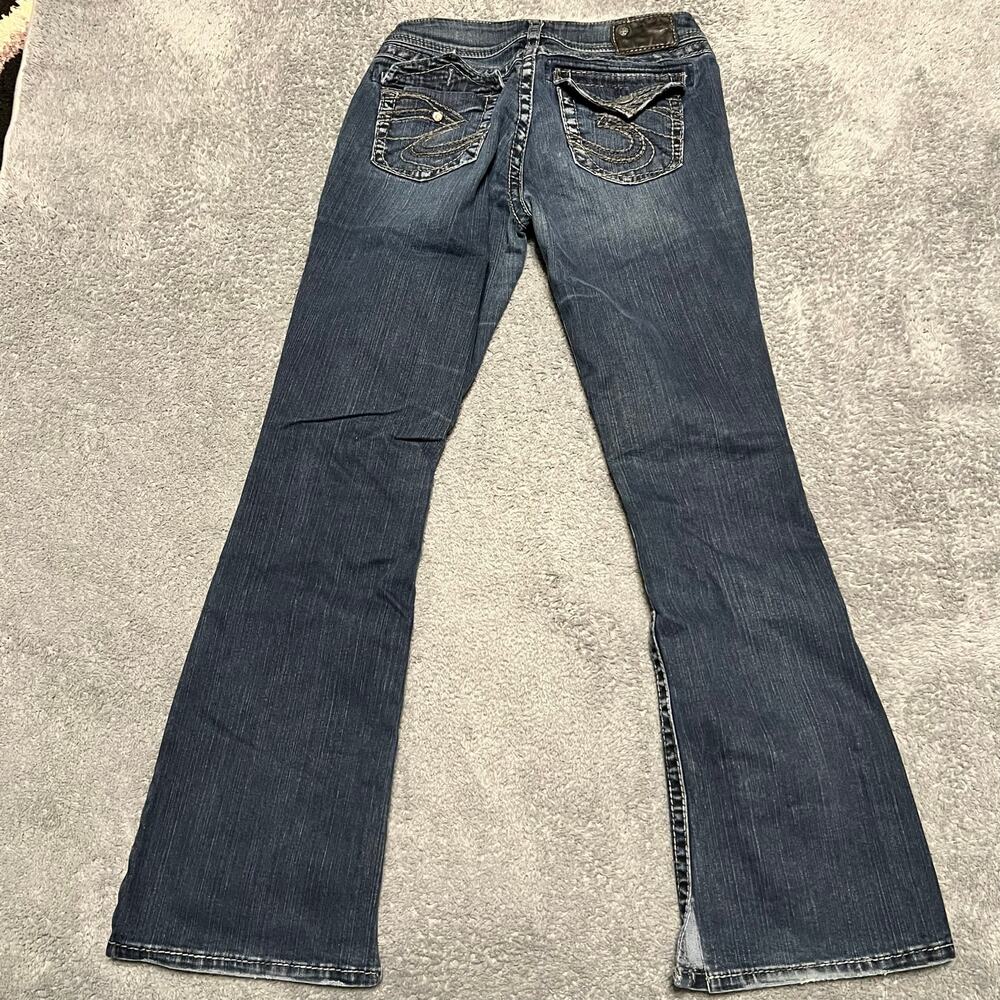 Silver Jeans Womens 29 x32 Suki Surplus Thick Stich Western Blue Denim Pants